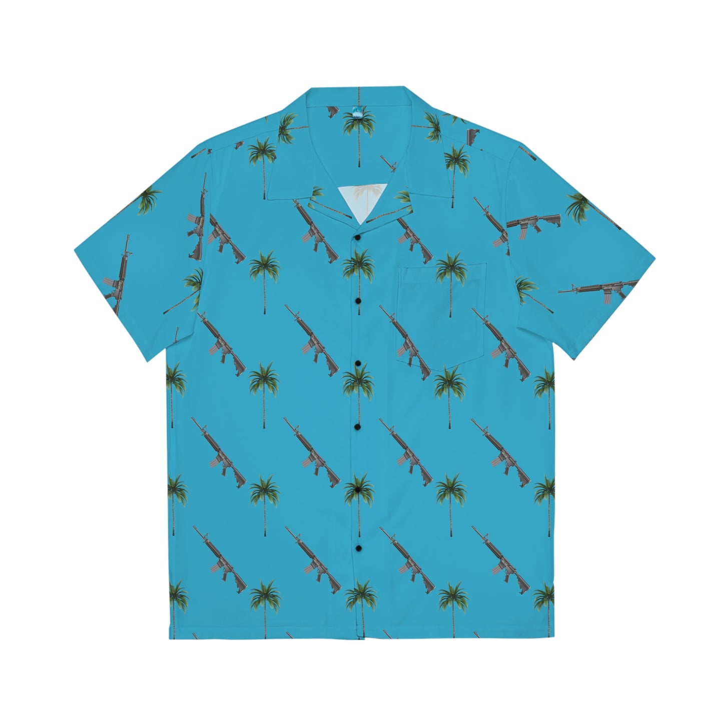 AR15 Palms Turquoise Men's Hawaiian Shirt