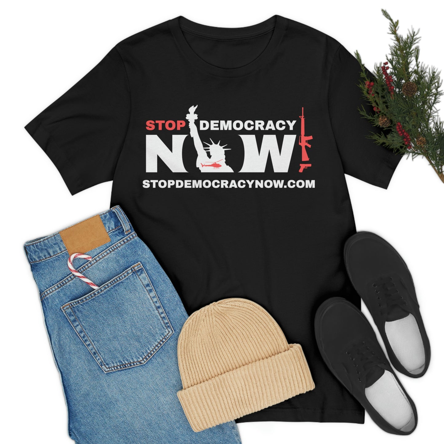 Stop Democracy Now!: Unisex Jersey Short Sleeve Tee